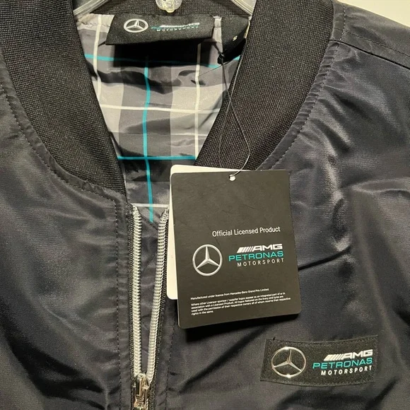 AMG Petronas Mercedes Men’s Black Bomber Jacket